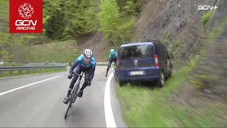 'Well held!' Gorka Izagirre almost crashes into a van! | Giro d'Italia 2021