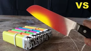 SLOWMO Glowing 1000 degree KNIFE VS LIGHTER