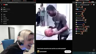 xQc Reacts to Travis Scott Basketball FAIL