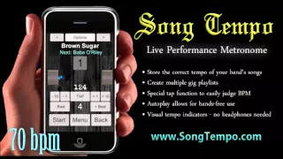 70 BPM Metronome - 10 Minutes Click Track - www.SongTempo.com
