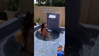 Projetos de Baixo Custo piscininha de Caixa D’água!!#shortvideo #piscininha