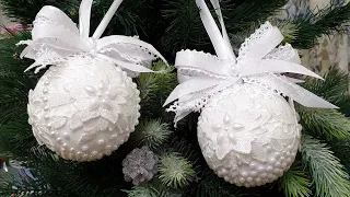 Бархатные шары на елку ,самый простой способ.Velvet balls on the Christmas tree, the easiest way