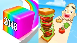 Jelly Run 2048 Vs Sandwich Runner (New Update) Max Level Gameplay