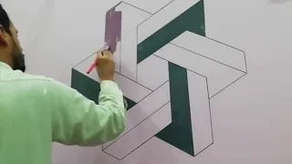 optical illusion 3d wall painting | 3d wall decoration | interior design