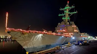 USS Stockdale wins Naval Base San Diego's annual Holiday Lights Surface Ship competition