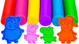 Create Peppa Pig Family with Play Doh Molds | Best Learn Colors | Preschool Toddler Learning Video
