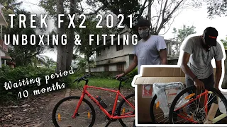 TREK FX 2 HYBRID BIKE UNBOXING AND FITTING