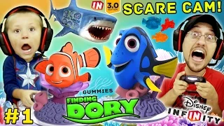 FINDING DORY Shark Scare Cam!  Disney Infinity 3.0 Movie Playset Part 1 w/ Gummies (FGTEEV Gameplay)