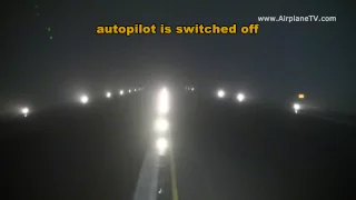 Airbus A320 Autoland (automatic landing) CAT IIIb VIE-LOWW in winter at night