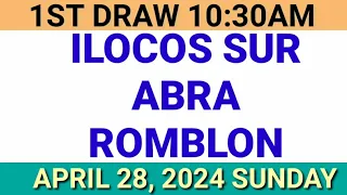 STL - ILOCOS SUR,ABRA,ROMBLON April 28, 2024 1ST DRAW RESULT