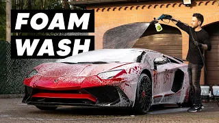 Dirty Lamborghini Aventador SV Foam Wash - Auto Detailing