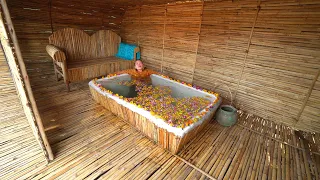 Survival Build The Most Beautiful Bamboo Villa Resort with Bathtub