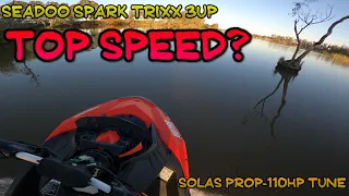 Seadoo Spark Trixx 3UP Top Speed Test with 110HP Tune & Stainless Solas
