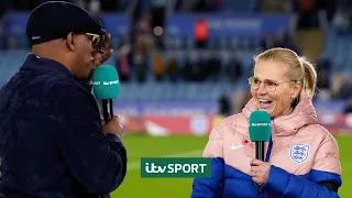 😆 "You're the best!" - Ian Wright to England manager Sarina Wiegman | ITV Sport