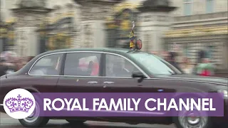 King and Queen Leave Buckingham Palace after Historic Day