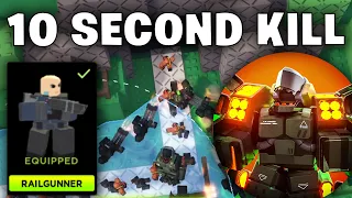 ONE SHOTTING EXPERT MODE BOSS IN 10 SECONDS WITH RAILGUNNER | TOWER DEFENSE X ROBLOX