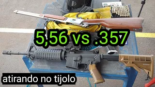 556x45 vs .357 Magnum no tijolo!! Taurus T4 vs Puma 20"