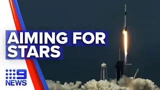 NASA SpaceX rocket embarks on historic flight | Nine News Australia