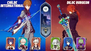 Childe International and Diluc Burgeon | Spiral Abyss 4.0 | Floor 12 9 Stars - Genshin Impact