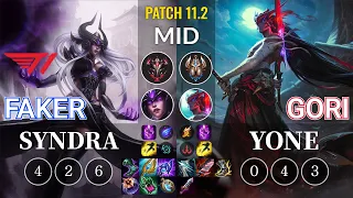 T1 Faker Syndra vs Gori Yone Mid - KR Patch 11.2