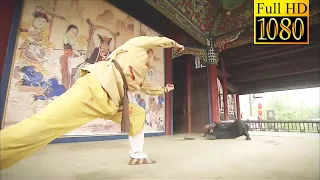 Japanese warrior challenges  Shaolin monk, but the monk cripples him with a Shaolin palm move