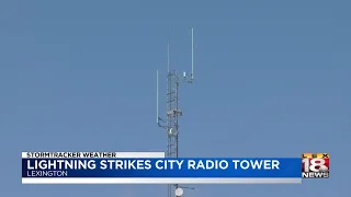 Lightning Strikes City Radio Tower