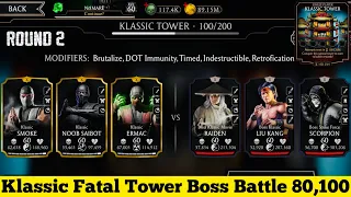 Klassic Fatal Tower Bosses Battle 80 & 100 Fight + Reward | MK Mobile