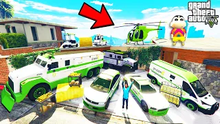 Franklin Collecting SECRET MONEY TRUCKS in GTA 5 | SHINCHAN and CHOP