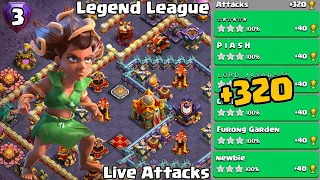 Th16 Legend League Attacks Strategy! +320 Mar Day 3 || Clash Of Clans