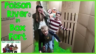 POISON RIVER - We Turned Our Box Fort Maze Into A Swamp! / That YouTub3 Family | Family Channel