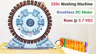 Run 220V, 1000w Brushless DC Motor ( from Washing Machine ) at 3.7v DC - Awesome Idea DIY