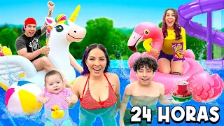 PASAMOS 24 HORAS EN LA ALBERCA TODO EL TEAM POR PRIMERA VEZ CON NASYA 😱🏊🏼‍♀️ | Karla Bustillos