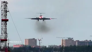 IL62 - take-off, go around and landing with dynamic braking