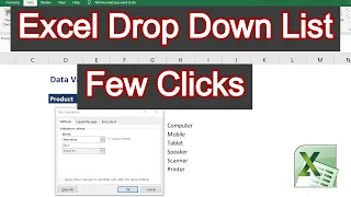 Data Validation Drop Down List - Excel Tips - #youtubeshorts