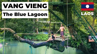 I DARED HER TO JUMP OFF THE TREE (Crazy day at the Blue Lagoon in Vang Vieng, Laos)