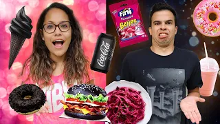 COMENDO ROSA E PRETO POR 24 HORAS! - LOUCURA!