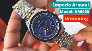 Emporio Armani Navy Blue Dial Men's Watch | AR6088 | Unboxing | Watch Gallery