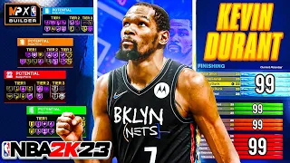 NBA 2K23 6'10 KEVIN DURANT BUILD - 83 BADGE UPGRADES - DEMIGOD POWER FORWARD BUILD