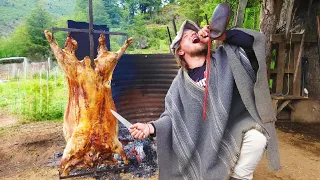 The ULTIMATE BACKCOUNTRY Patagonia Experience. FISHING & Cooking A Whole LAMB Over The FIRE!
