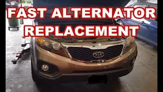 Kia Sorento / Santa Fe 2.4L ALTERNATOR REPLACEMENT how to remove replace