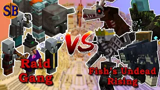 Raid Gang vs Fish's Undead Rising | Minecraft Mob Battle
