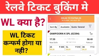 WL ka matlab kya hota hai | WL ticket confirmation chances | WL Waiting List  means in hindi