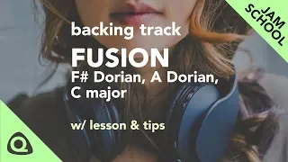 Fusion Backing Track modulating F# Dorian / A Dorian / C Major