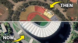 Demolished Football Stadiums Then and Now