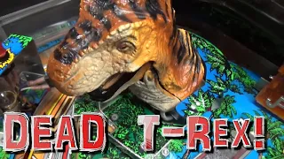 Repairing The  DEAD T-Rex Mech On A JURASSIC PARK Pinball Machine That Fell Apart!