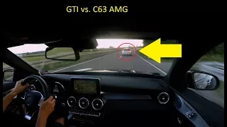 Mercedes C63 AMG vs Golf GTI Race [4K]