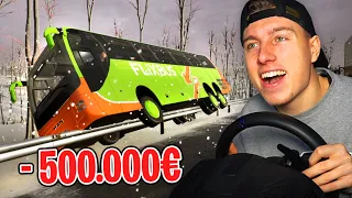 SCHNEE UNFALL im FLIXBUS Simulator! (Lenkrad)