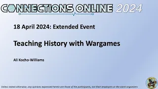 CO24 Extended: Teaching History with Wargames