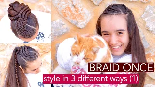 BRAID ONCE | style in 3 different ways | Trencita Johnson