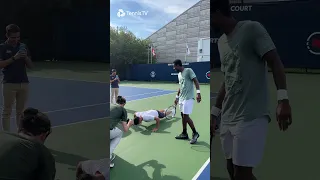 Carlos Alcaraz FORFEIT Push Ups After Losing Game To Gael Monfils 🤣